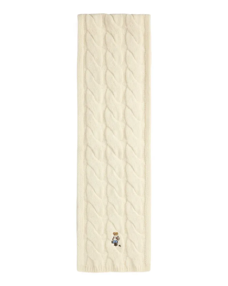 Ralph Lauren Gestrickter Schal mit Polo Bear - Nude Nude