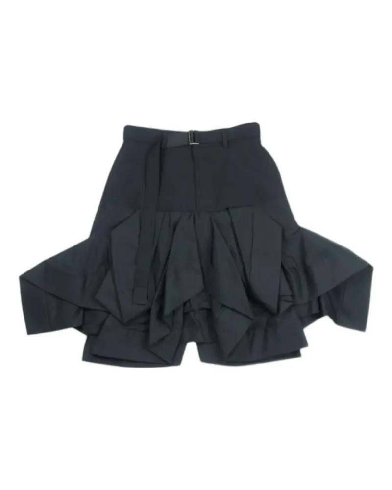 Sacai Minirock mit Rüschen - Schwarz Schwarz