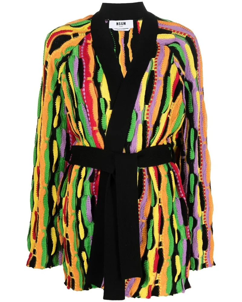 MSGM Wickelcardigan mit Gürtel - Schwarz Schwarz