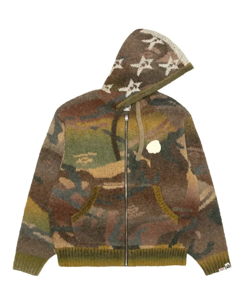 BAPE Kapuzenjacke mit Camouflage-Print - Grün Grün