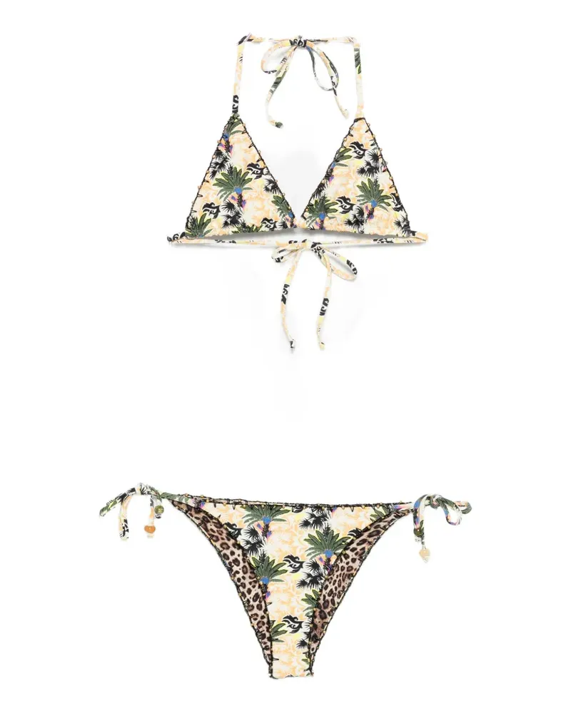 Anjuna leopard floral bikini set - Nude Nude
