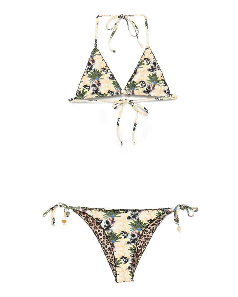 Anjuna leopard floral bikini set - Nude Nude