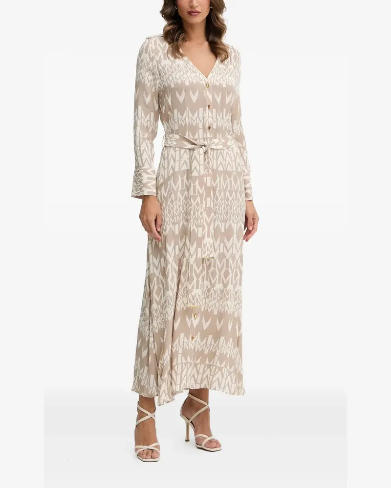MARCIANO Los Angeles buttoned belted maxi dress - Nude Nude