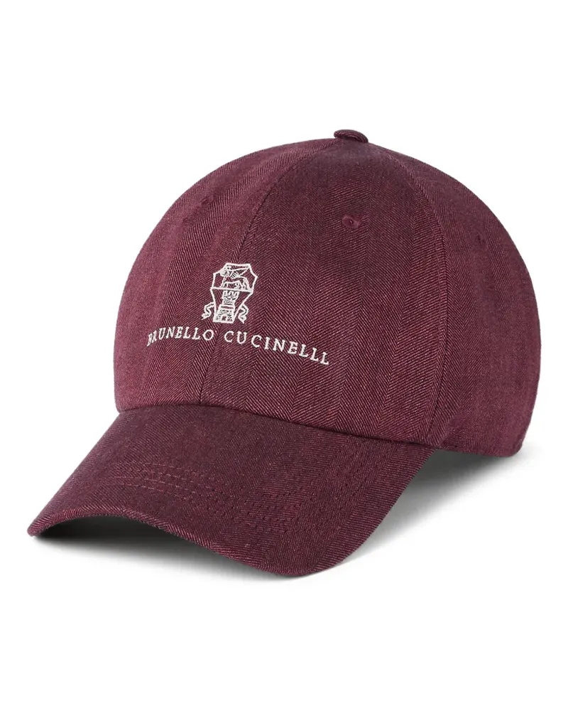 Brunello Cucinelli Baseballkappe mit Logo-Stickerei - Rot Rot