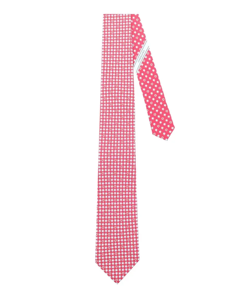 Ferragamo Gancini-pattern tie - Rosa Rosa
