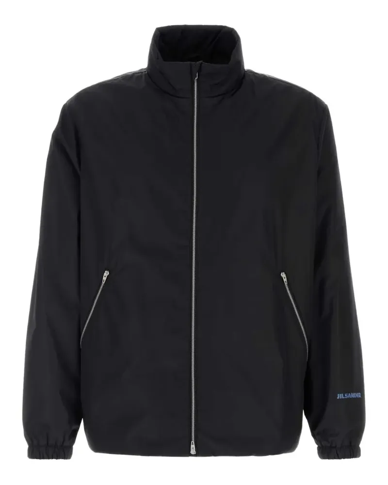 Jil Sander logo-print zip-up jacket - Blau Blau