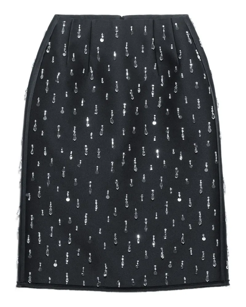 Prada Scuba-Midirock mit Verzierung - Schwarz Schwarz