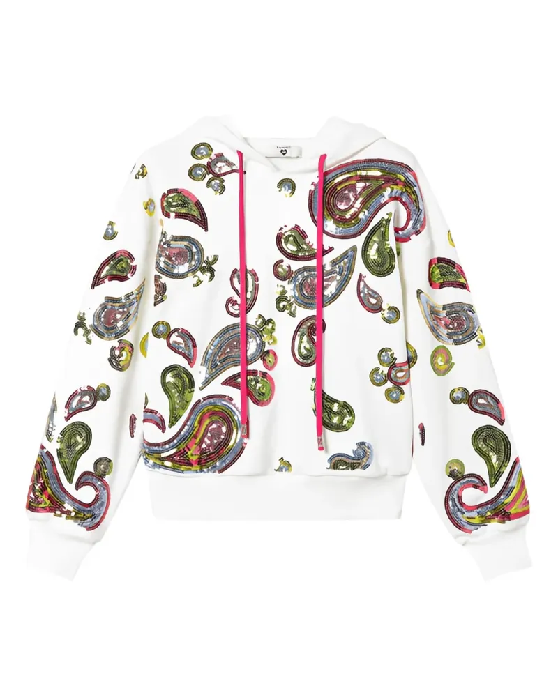 Twin-Set Paisley-Sweatshirt mit Pailletten - Weiß Weiß