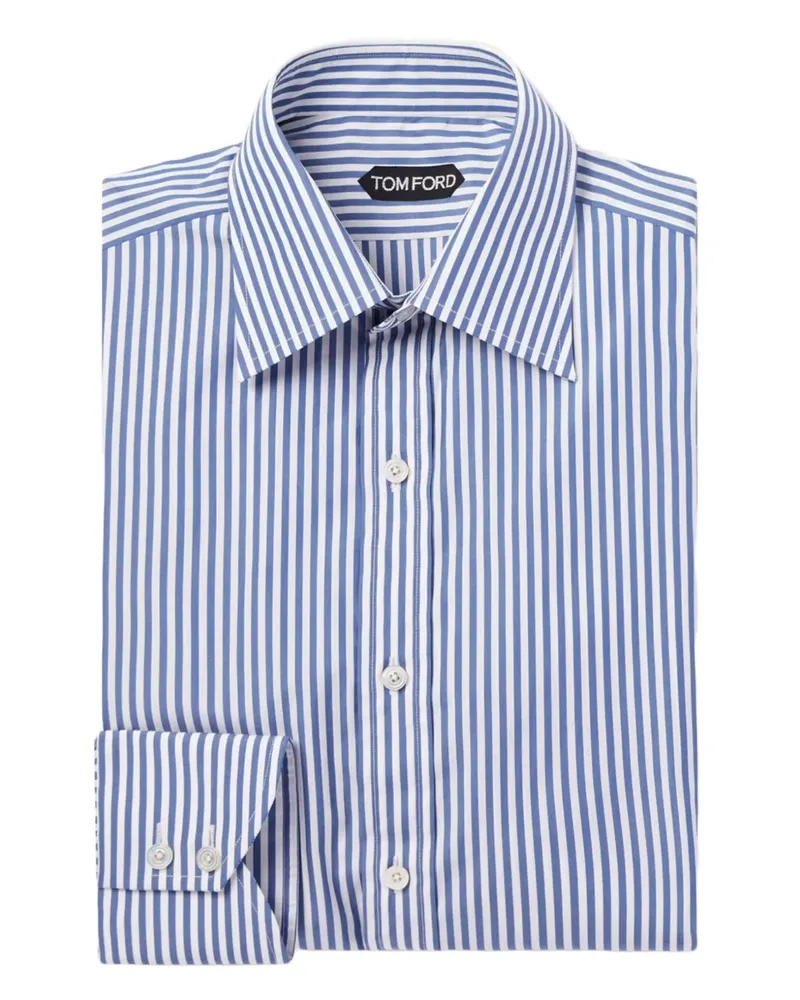 Tom Ford striped-pattern button shirt - Blau Blau