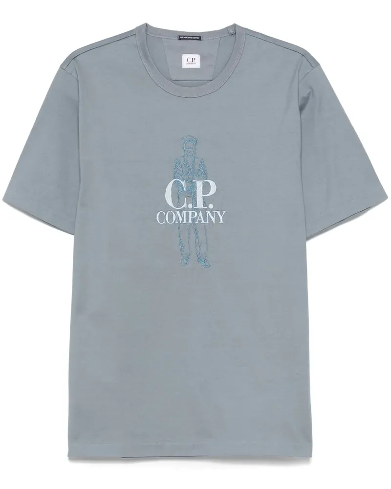C.P. Company T-Shirt mit British Sailor-Stickerei - Blau Blau