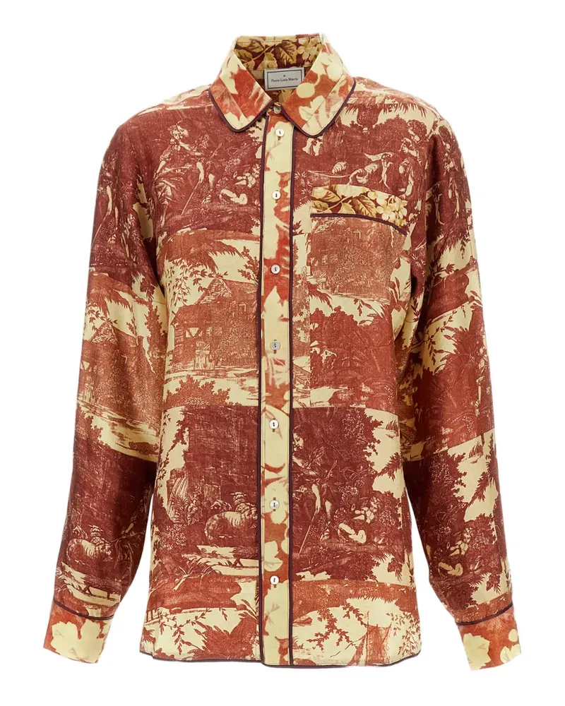 Pierre-Louis Mascia abstract-print shirt - Braun Braun