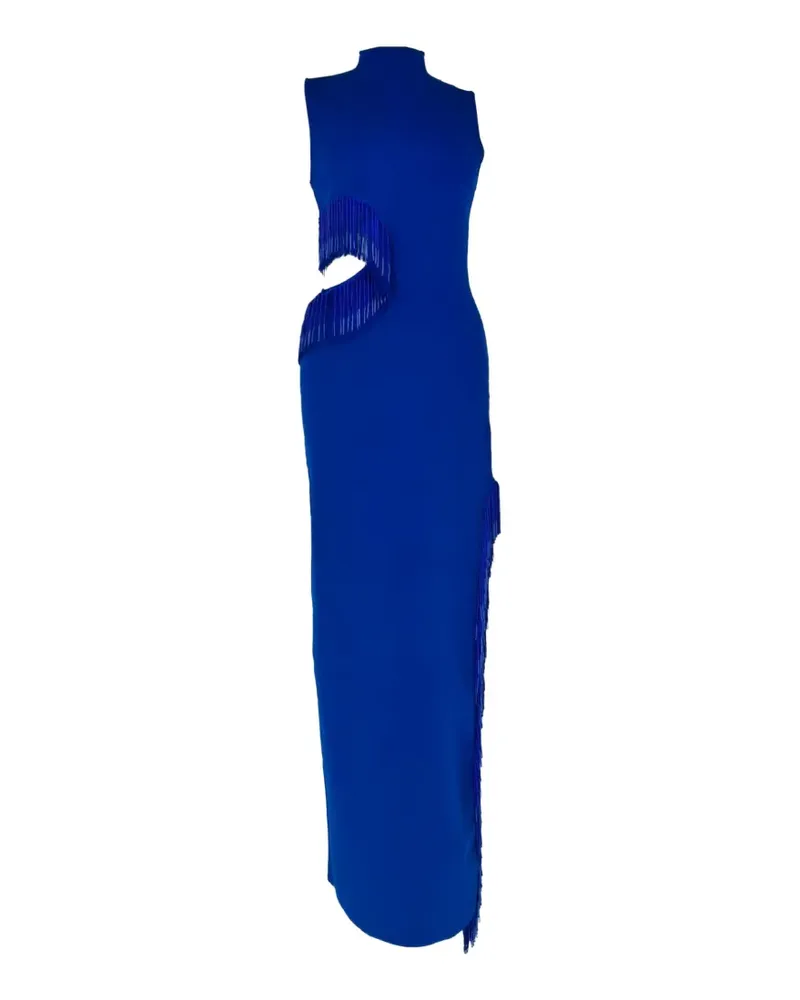 GALVAN Nova beaded cutout maxi dress - Blau Blau