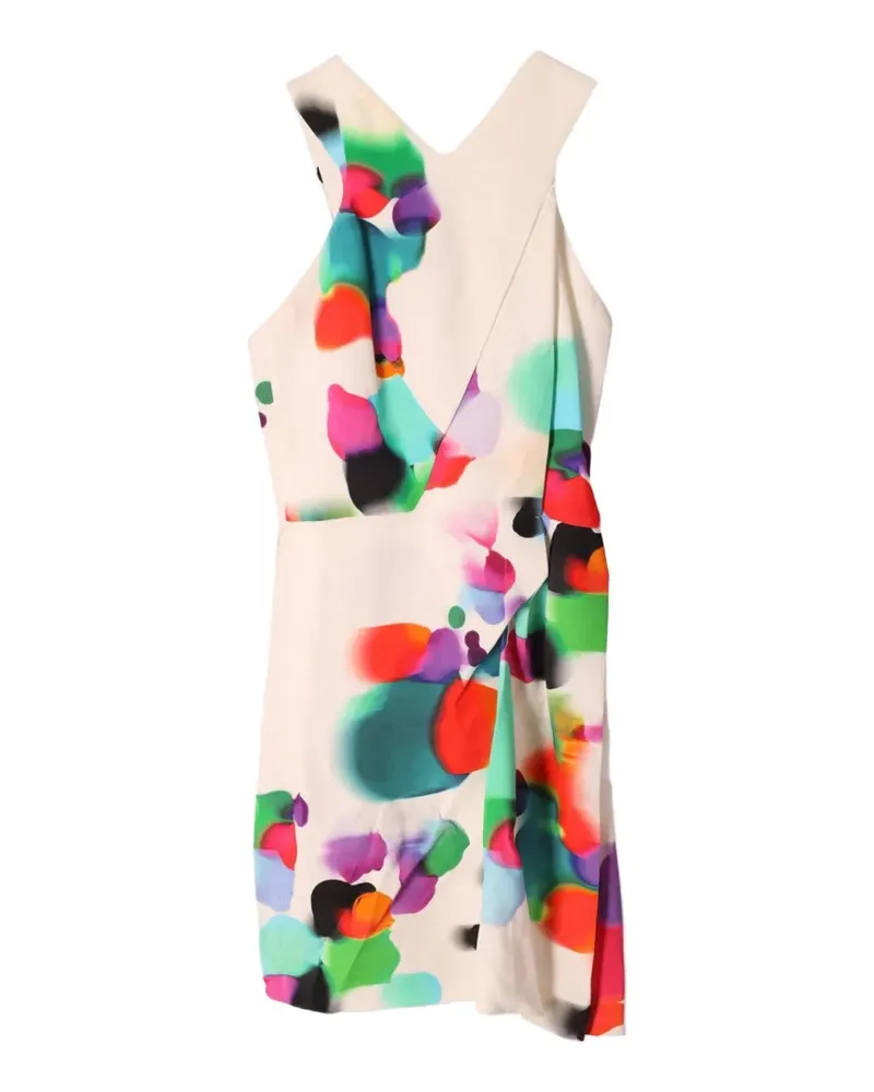 Roland Mouret printed halterneck mini dress - Nude Nude