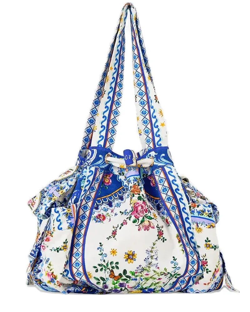 Camilla Tiles Darls drawstring beach bag - Weiß Weiß