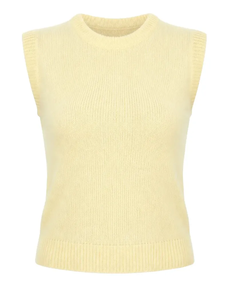 Roberto Collina ribbed-trim sleeveless top - Gelb Gelb