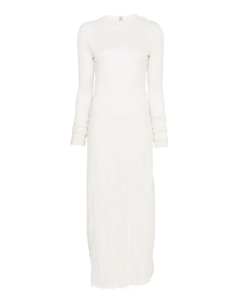 Totême Langärmeliges Midikleid in Knitteroptik - Nude Nude