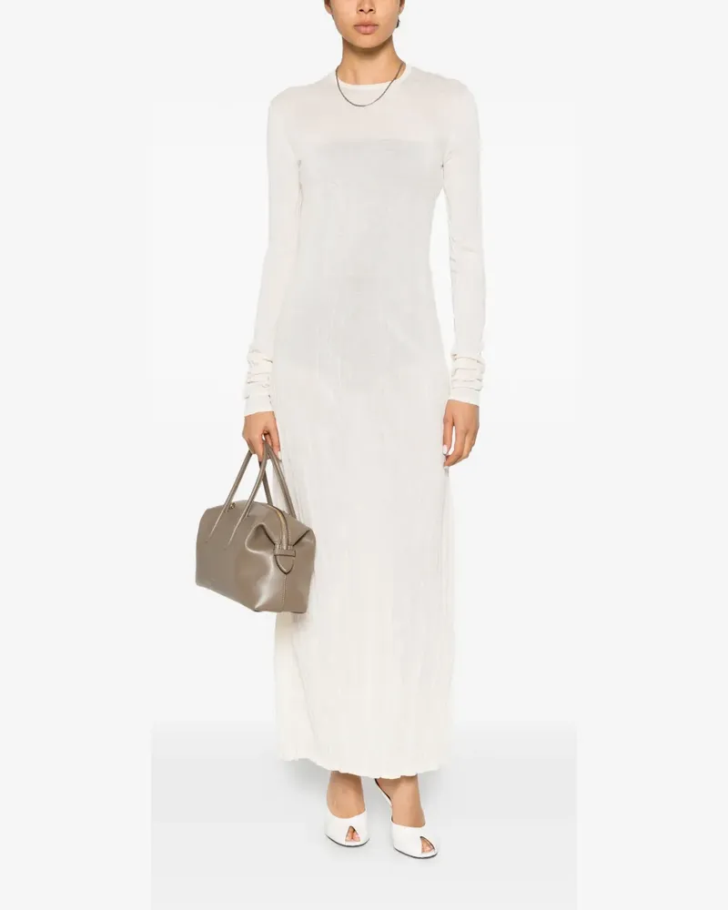 Totême crinkled long-sleeves midi dress - Nude Nude