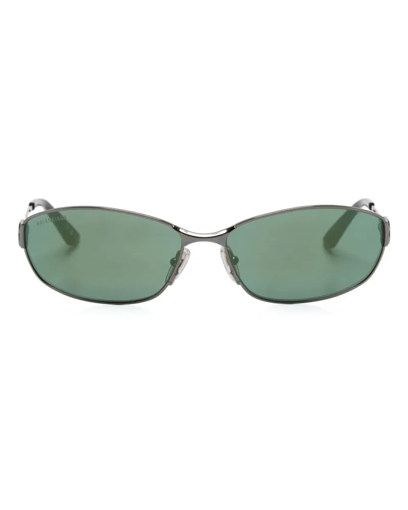Balenciaga BB0336S Sonnenbrille mit ovalem Gestell - Grau Grau