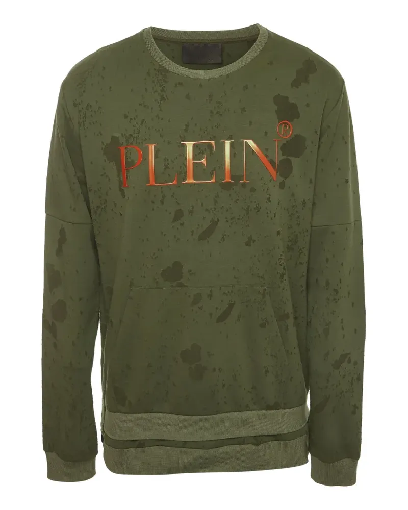 Philipp Plein distressed side-zip sweater - Grün Grün