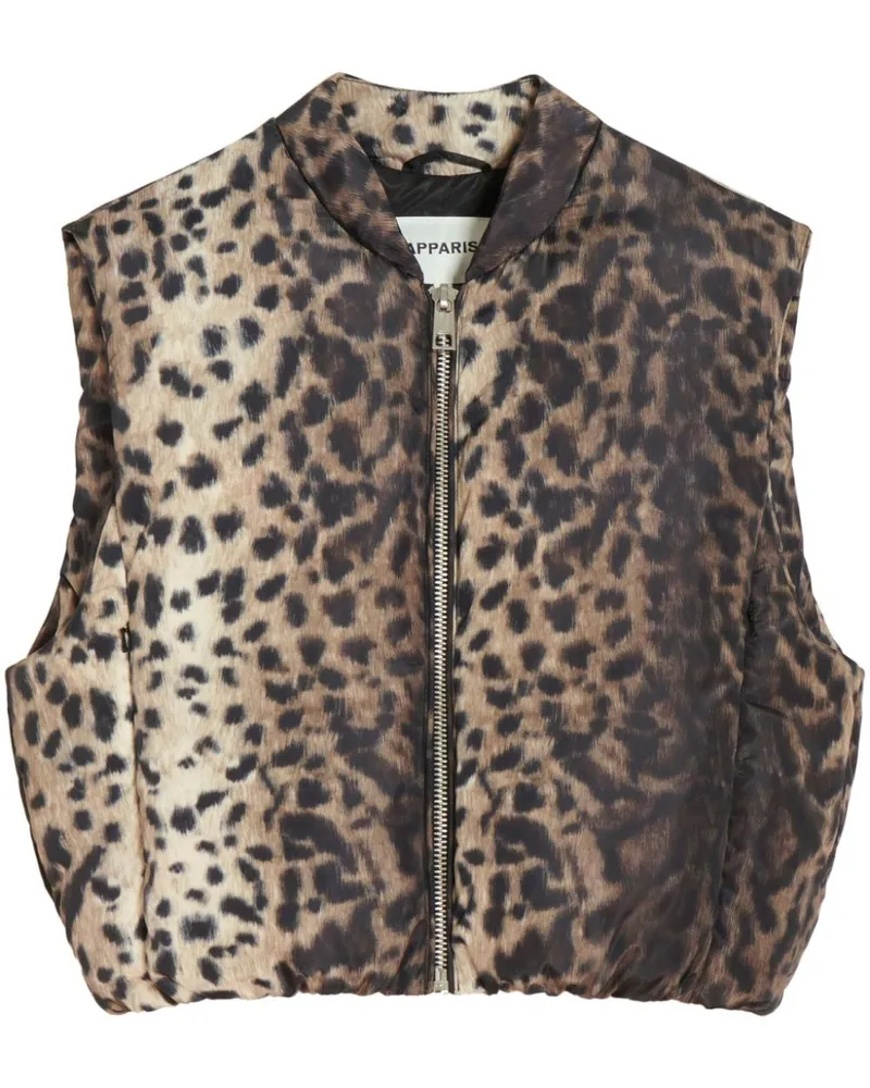 APPARIS Phoenix Weste mit Animal-Print - Braun Braun