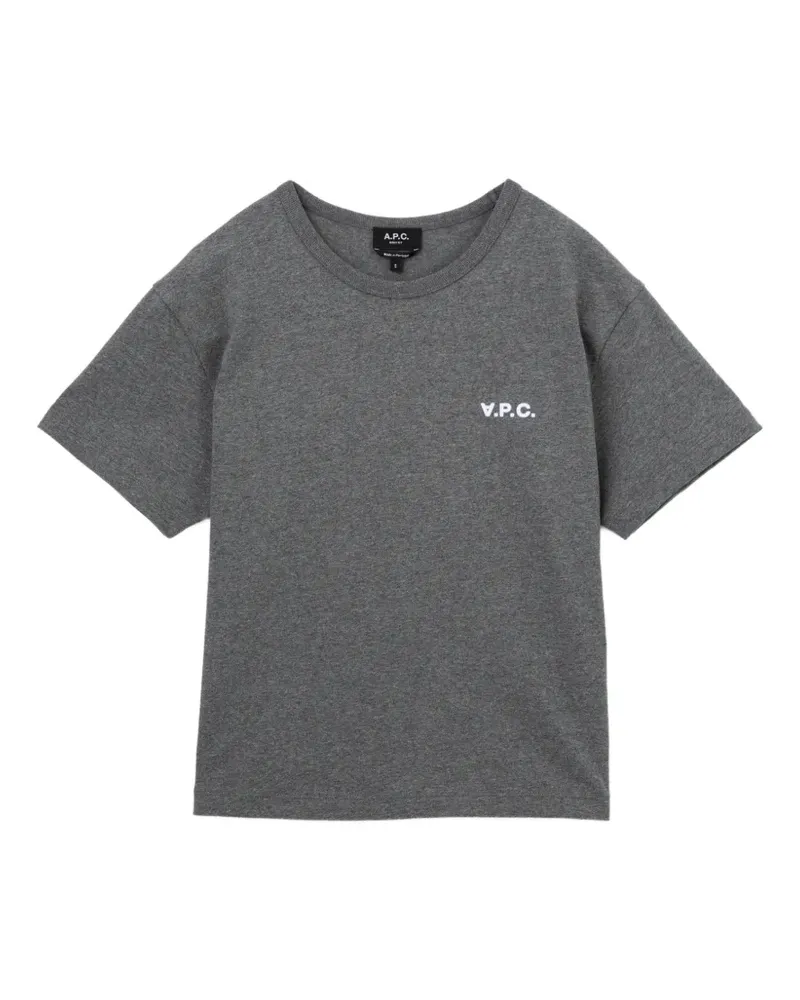 A.P.C. T-Shirt mit Logo-Print - Grau Grau