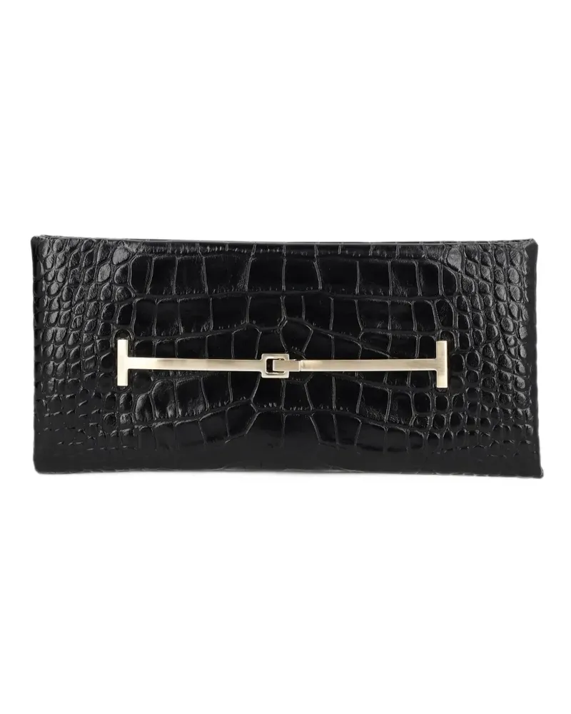Tom Ford Tumbled Clutch mit Kroko-Print - Schwarz Schwarz