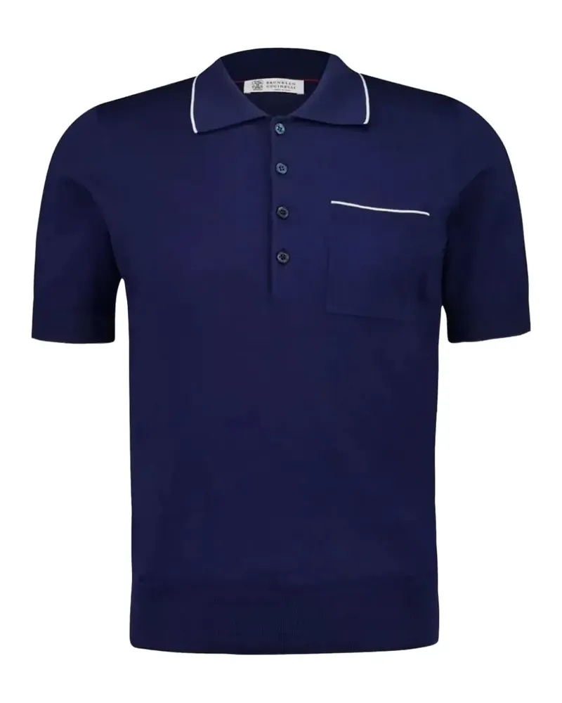 Brunello Cucinelli Poloshirt mit Kontrastdetail - Blau Blau