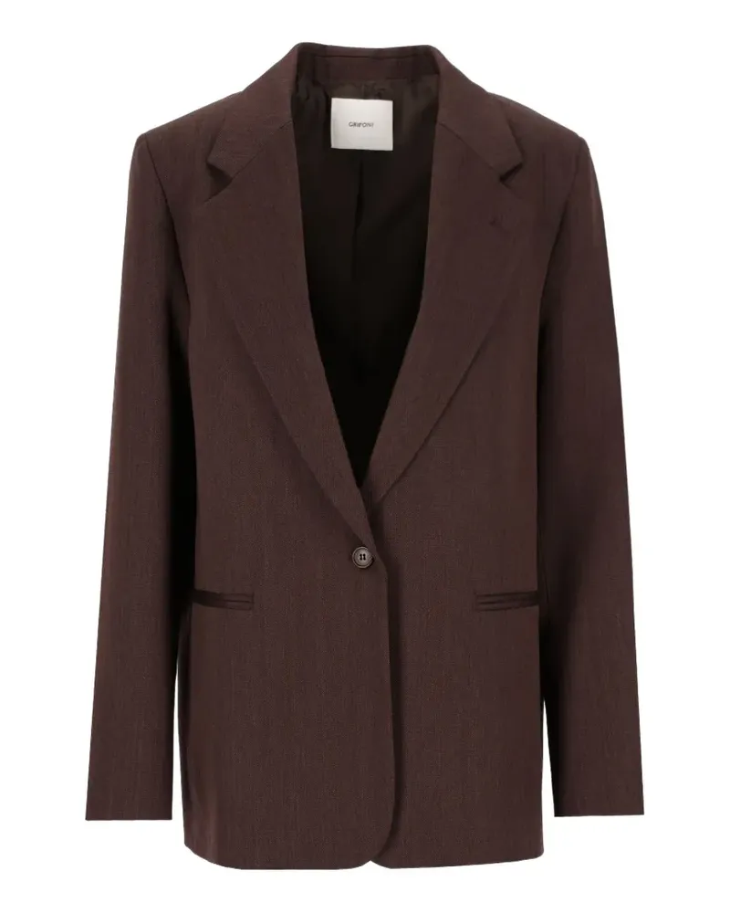 Mauro Grifoni single-breasted notched-lapels blazer - Braun Braun