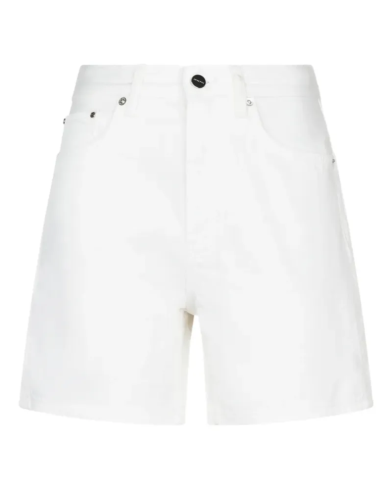Anine Bing Kat logo-patch denim shorts - Nude Nude