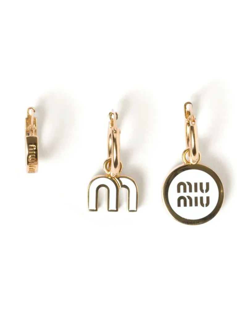 Miu Miu Emaillierte Creolen (3er-Set) - Weiß Weiß