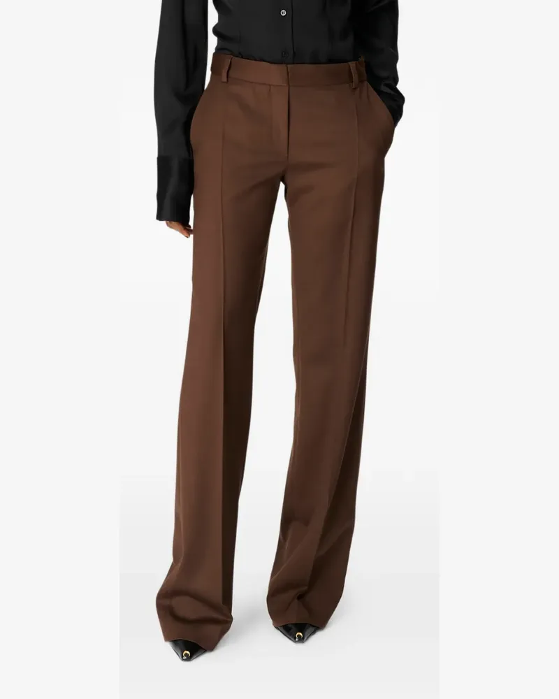 Marine Serre virgin-wool tailored trousers - Braun Braun