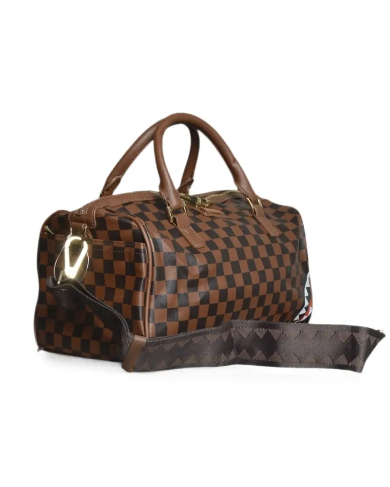 Sprayground check-pattern Shark-mouth bowling bag - Braun Braun
