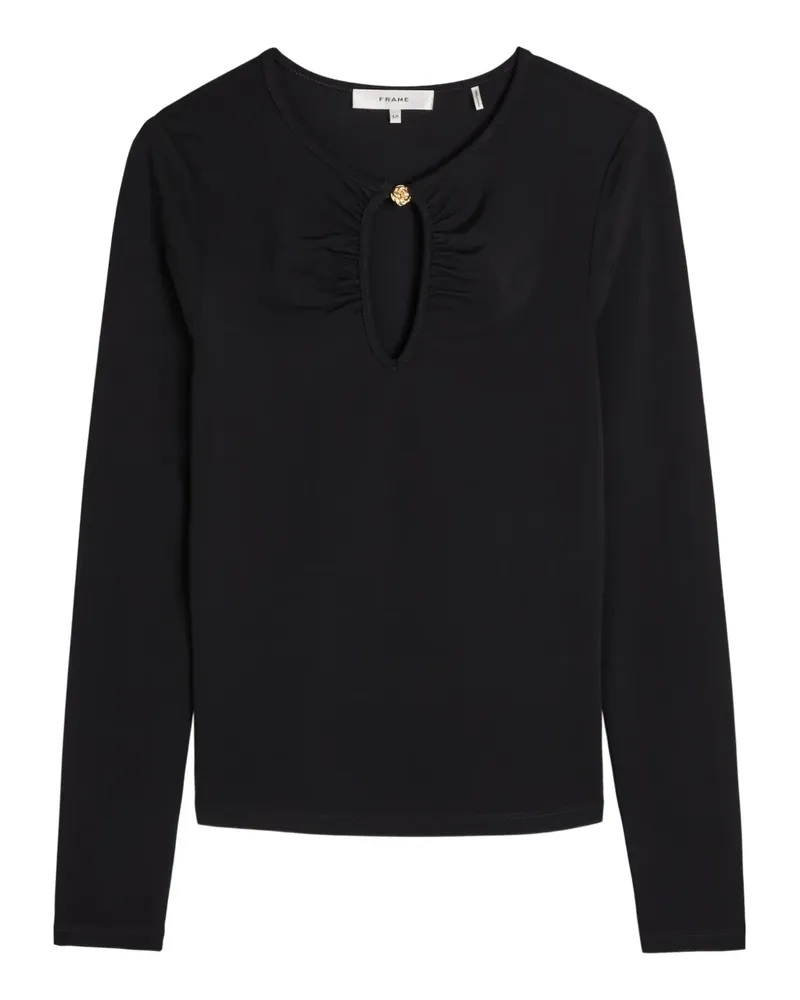 Frame Denim The Keyhole ruched top - Schwarz Schwarz