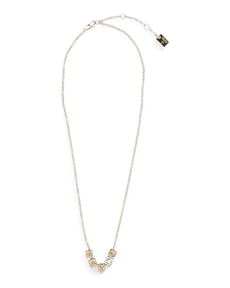 Fendi logo-cubes chain necklace - Gold Gold
