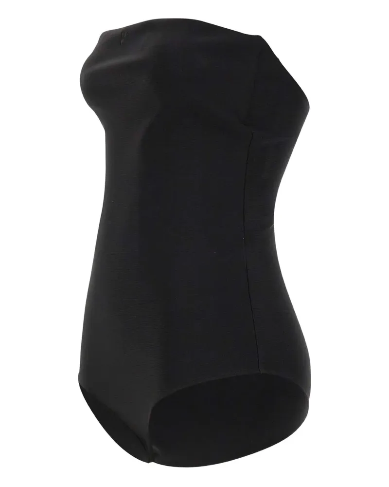 Courrèges logo-embroidered strapless bodysuit - Schwarz Schwarz