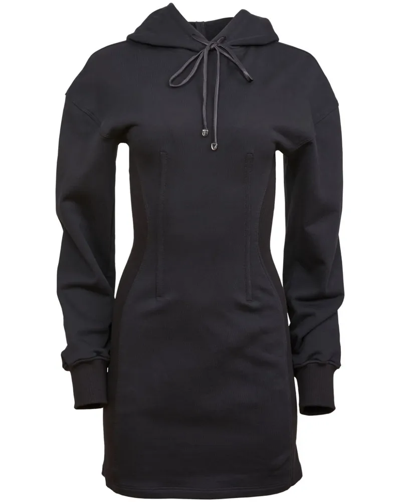 Fleur Du Mal Kleid mit Kapuze - Schwarz Schwarz