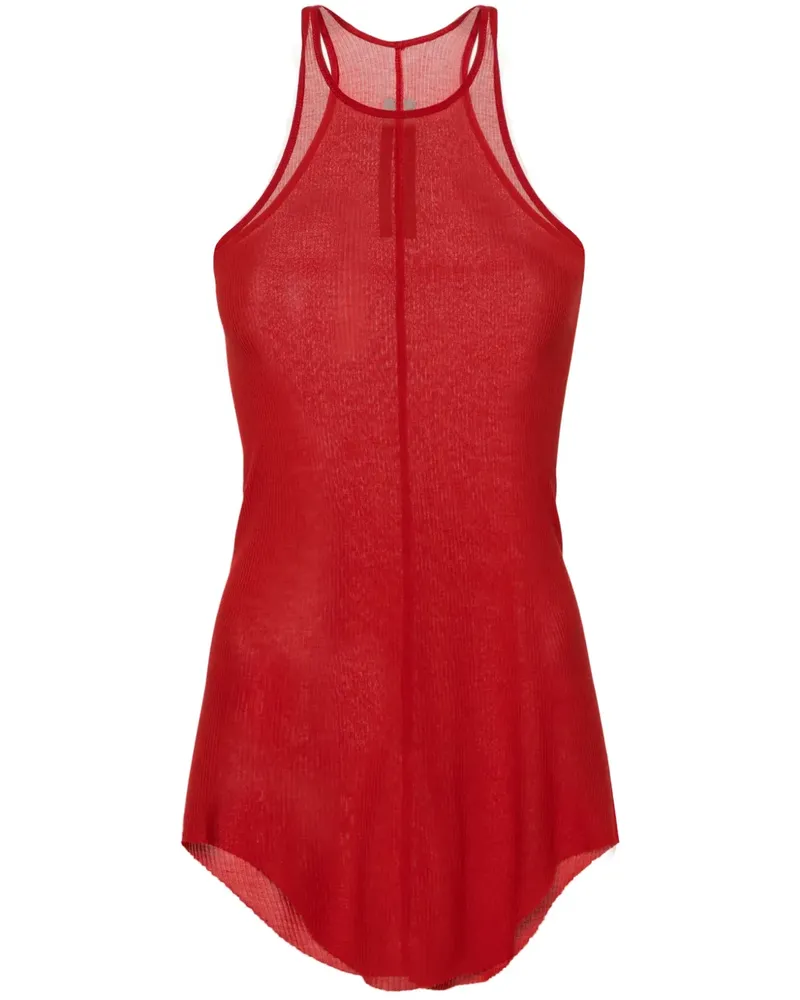 Rick Owens Fein geripptes Racerback-Top - Rot Rot