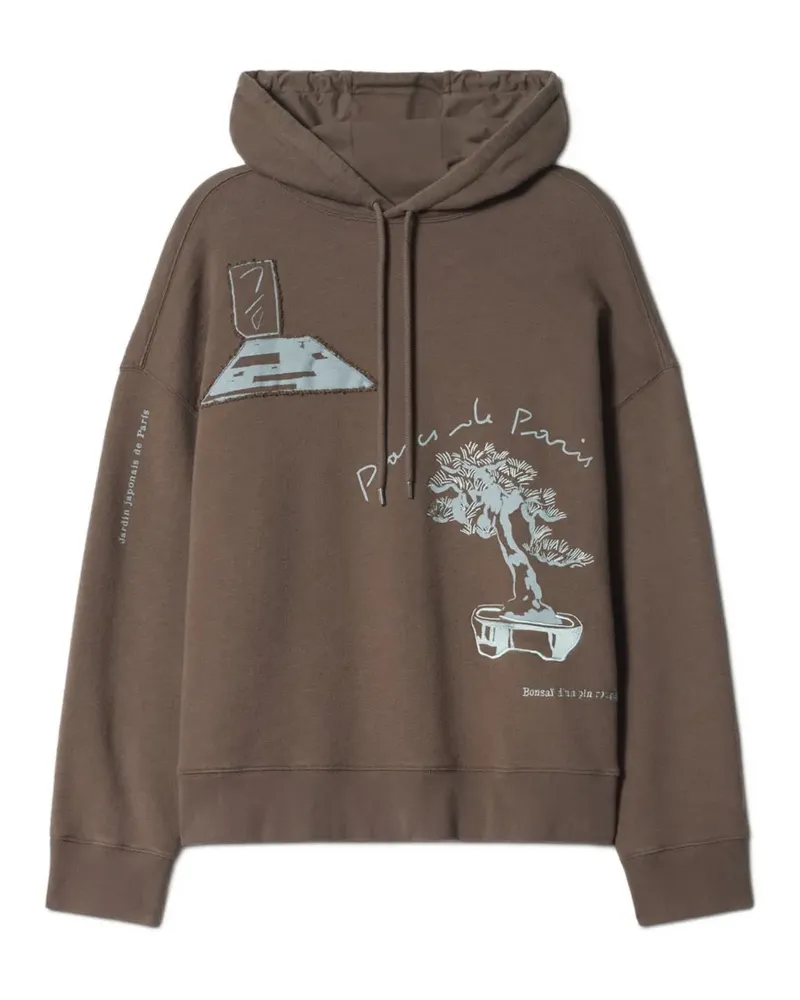 Kitsuné Parcs of Paris Hoodie mit grafischem Print - Grün Grün