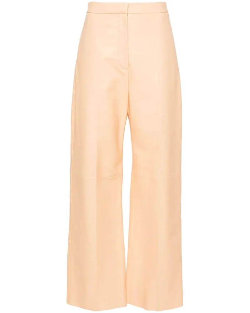 Fabiana Filippi Wide-Leg-Hose aus Leder - Nude Nude
