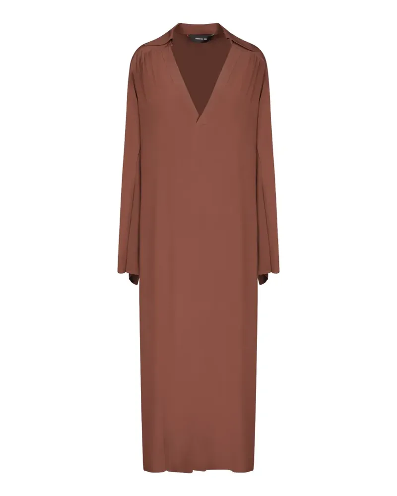 Federica Tosi Kaftan aus Seide mit V-Ausschnitt - Braun Braun