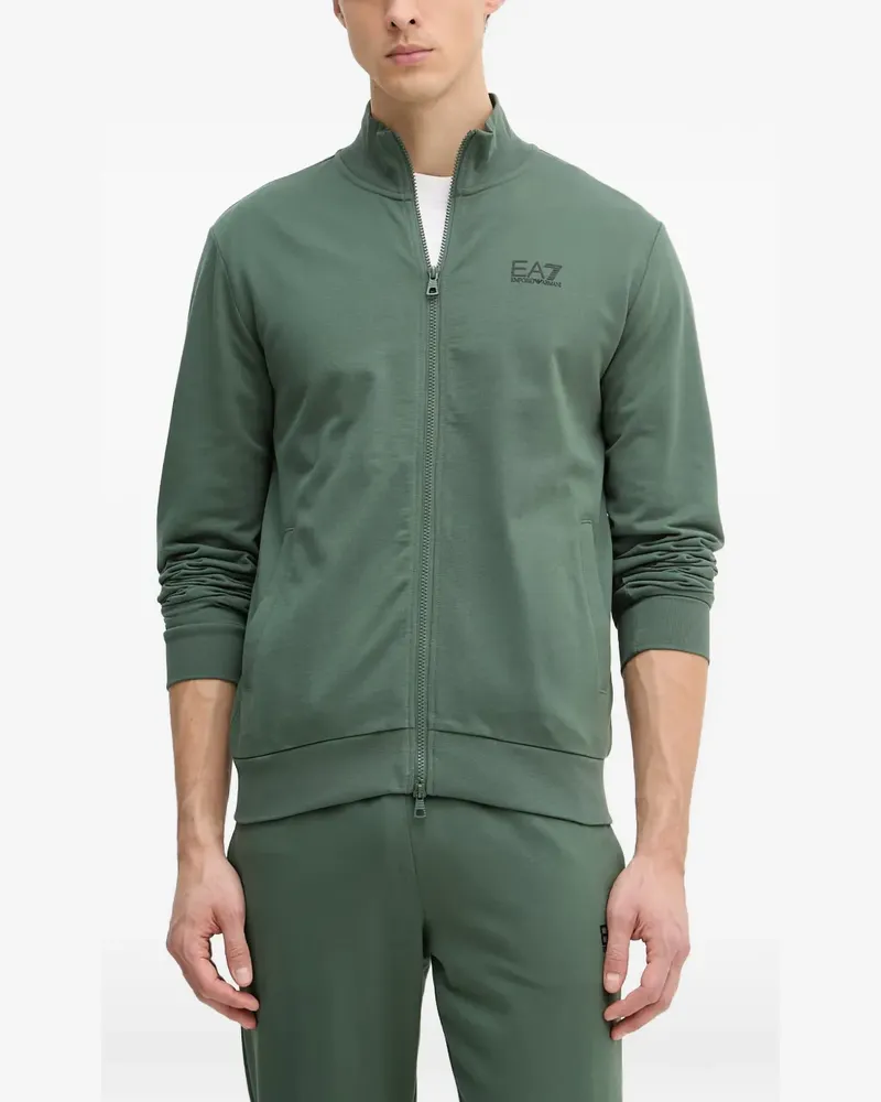 EA7 logo-print zip-up sweatshirt - Grün Grün