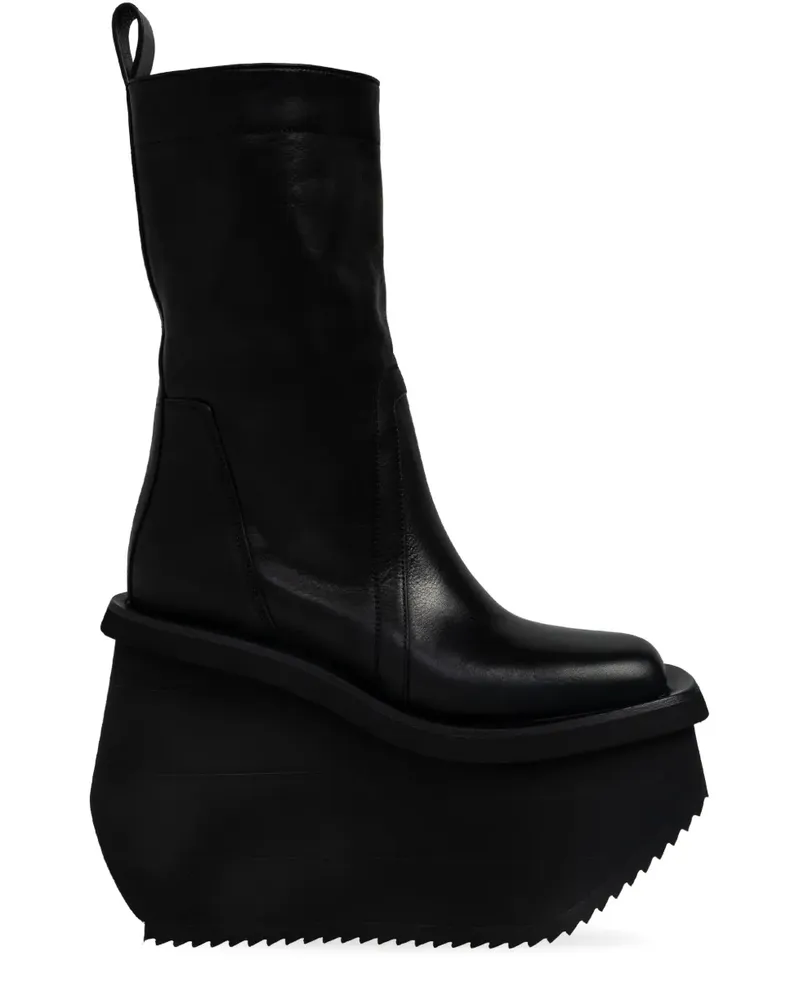Rick Owens 140mm platform leather boots - Schwarz Schwarz