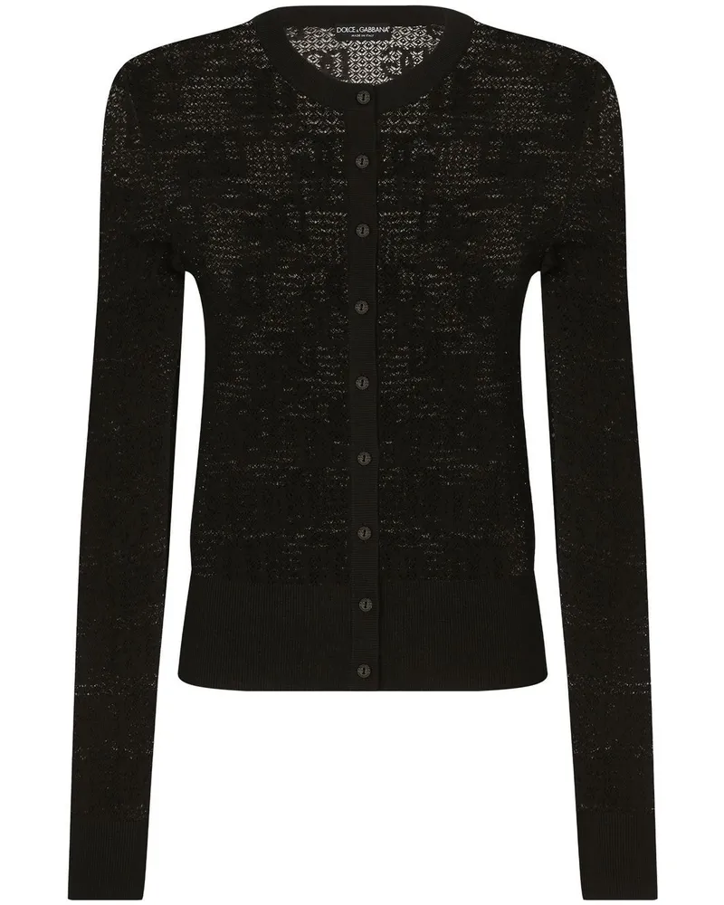 Dolce & Gabbana Jacquard-Cardigan mit DG-Logo - Schwarz Schwarz