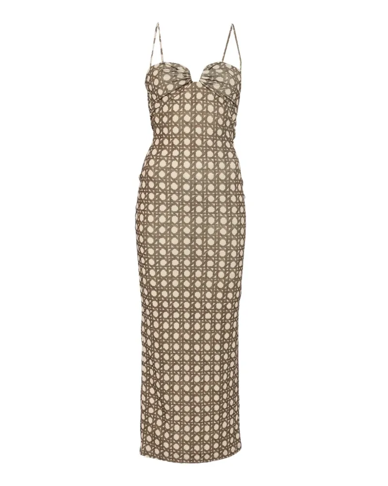 Nanushka polka-dot draped maxi dress - Nude Nude