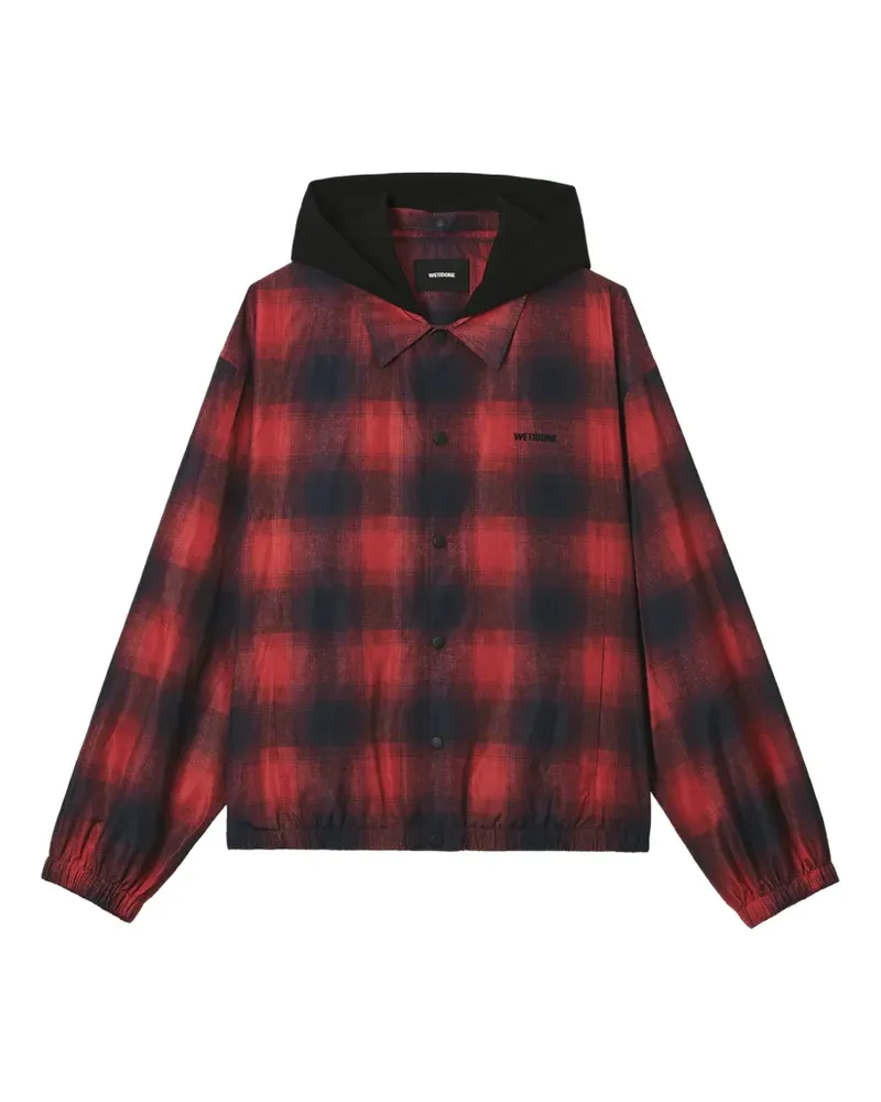 WE 11 DONE check-print hooded jacket - Rot Rot