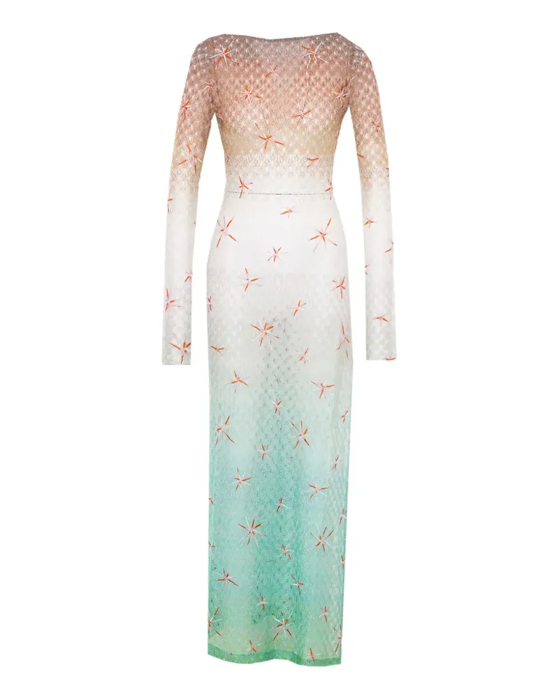 Missoni embroidered mesh long-sleeved dress - Weiß Weiß