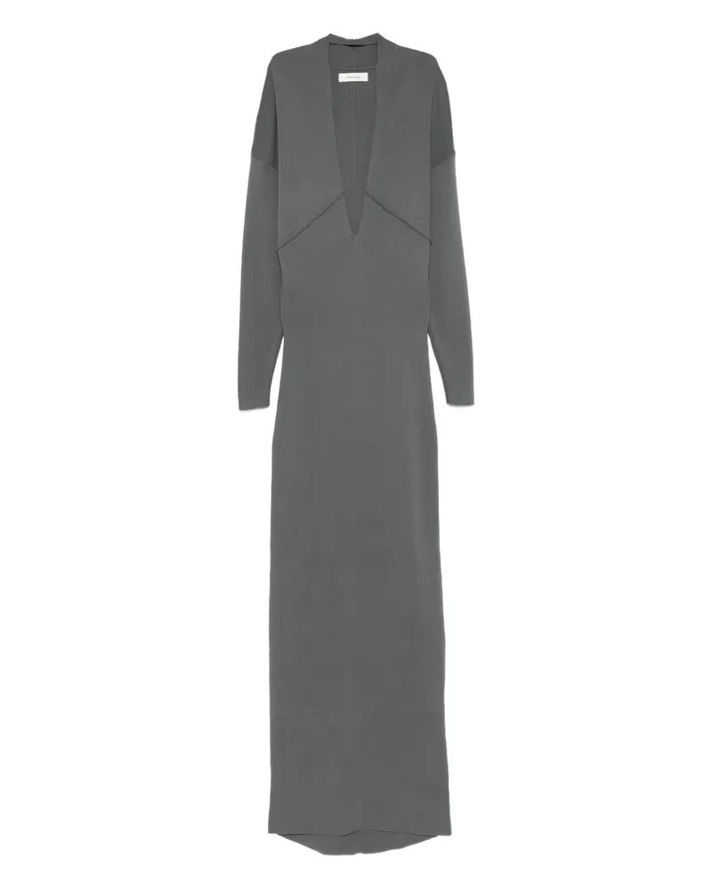 Entire Studios Langärmeliges Rallel Maxikleid mit V-Ausschnitt - Grau Grau