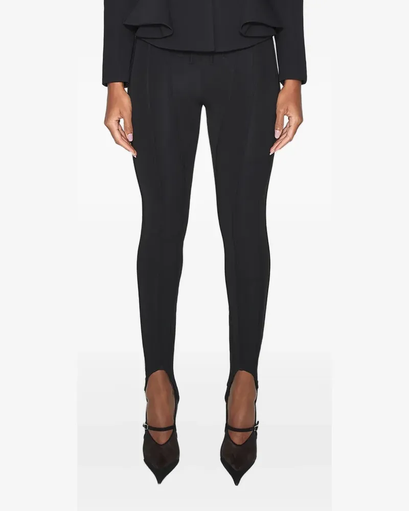Thierry Mugler Paspelierte Leggings - Schwarz Schwarz