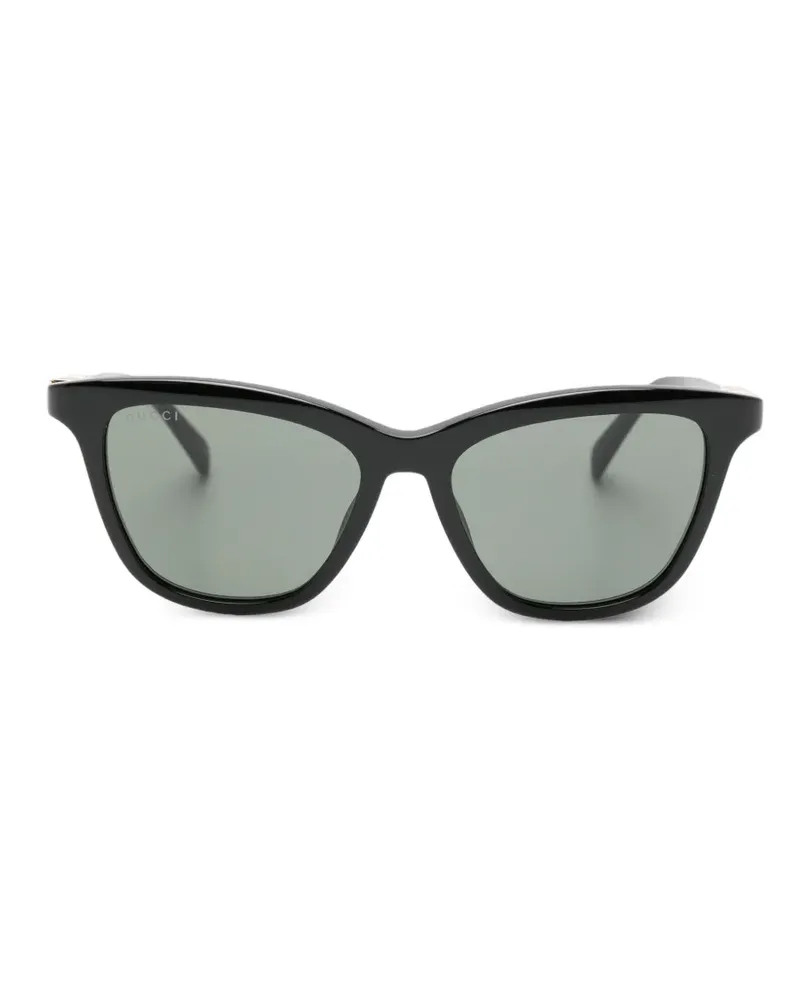 Gucci Cat-Eye-Sonnenbrille mit Logo - Schwarz Schwarz