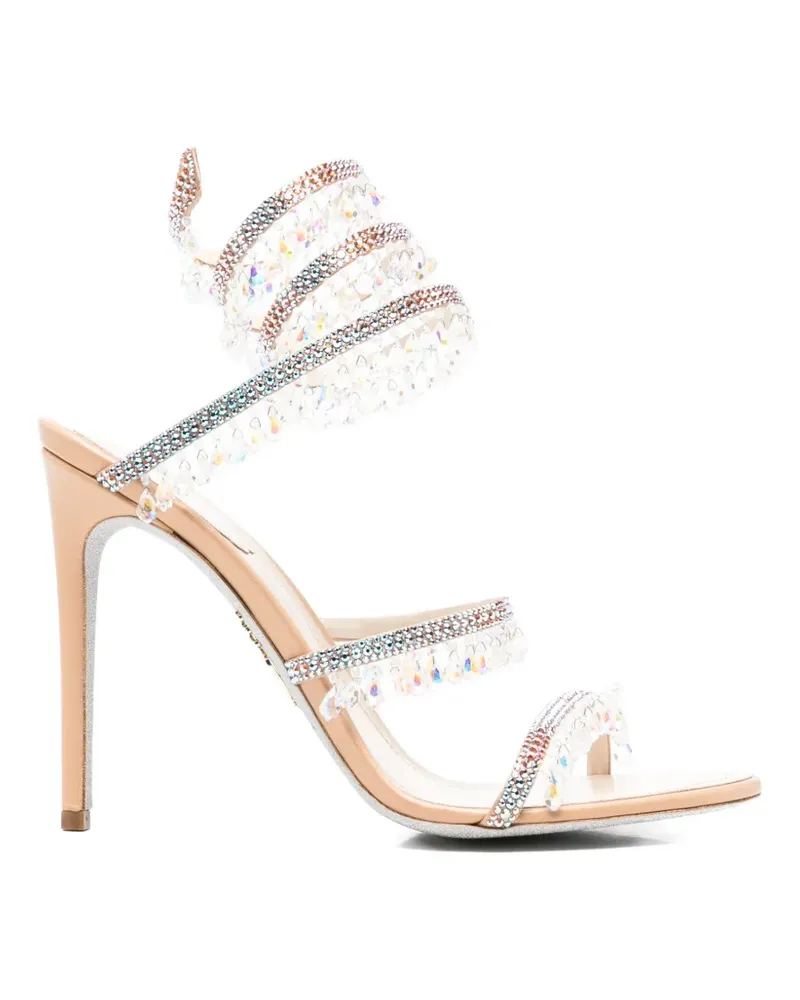 René Caovilla Chandelier crystal-embellished sandals - Nude Nude